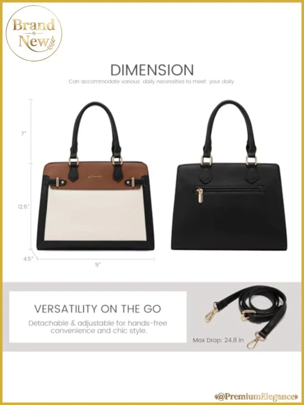 PU Leather Satchel Tote Shoulder Bag Women’s Handbag